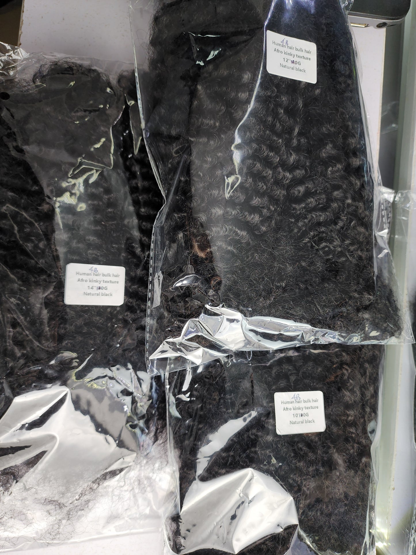 4B Human Hair Bulk Hair - Afro Kinky Texture (100g) - One Pack Solution - Suitable for microtwists