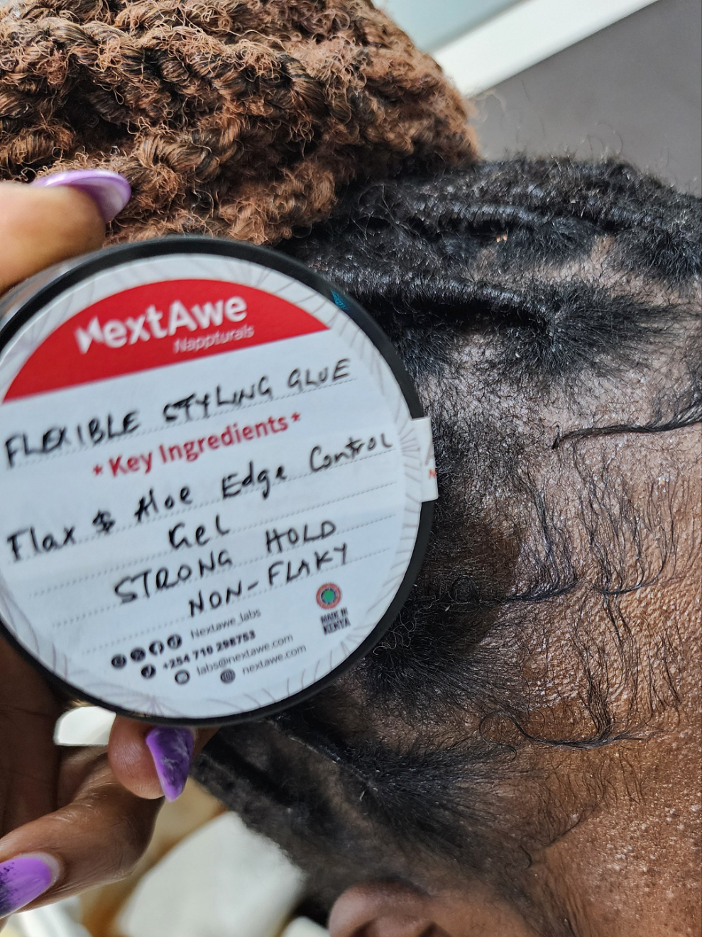 Flexible Styling Glue - Flaxseed & Aloe Edge Control Gel - Natural