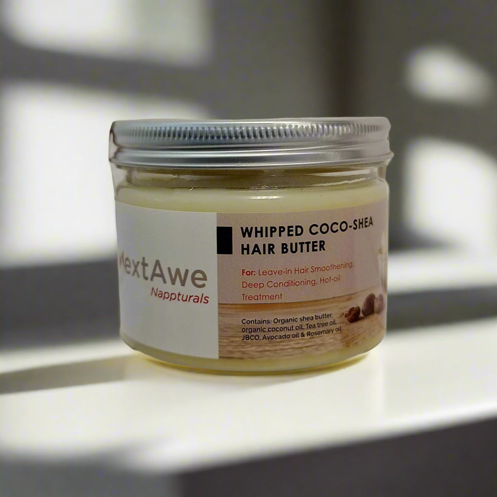 WHIPPED COCO-SHEA HAIR BUTTER - Luxurious Smoothener & Multi-Use Hair Butter. Nourish, Detangle, and Shine