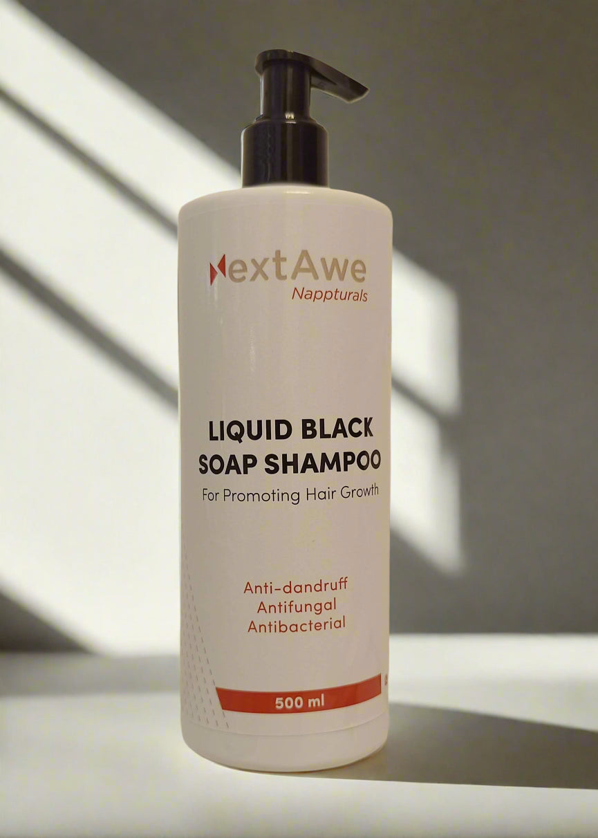 NextAwe Liquid Blacksoap Shampoo