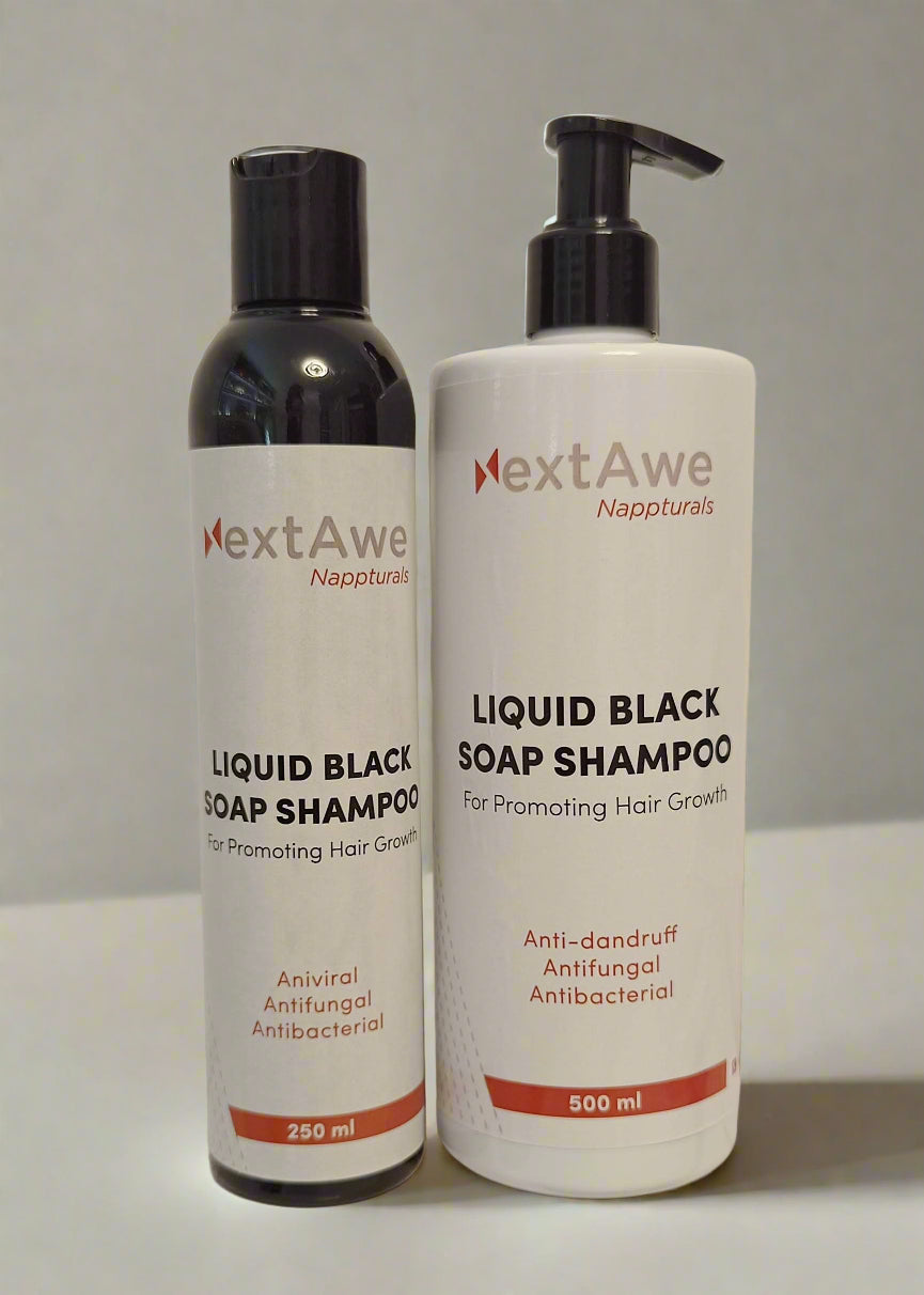 NextAwe Liquid Blacksoap Shampoo