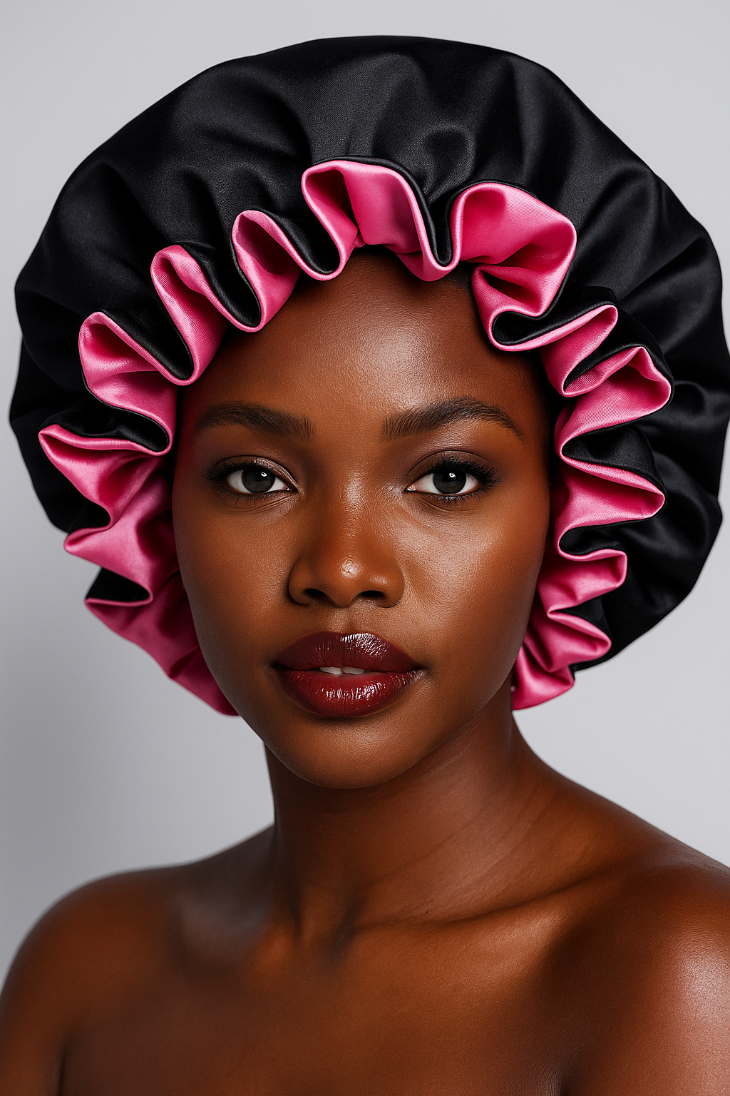 Ruffled SATIN BONNET - Hair Protection for Natural, Curly, and Afro Hair