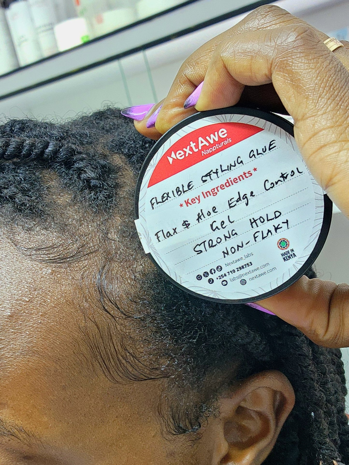 Flexible Styling Glue - Flaxseed & Aloe Edge Control Gel - Natural