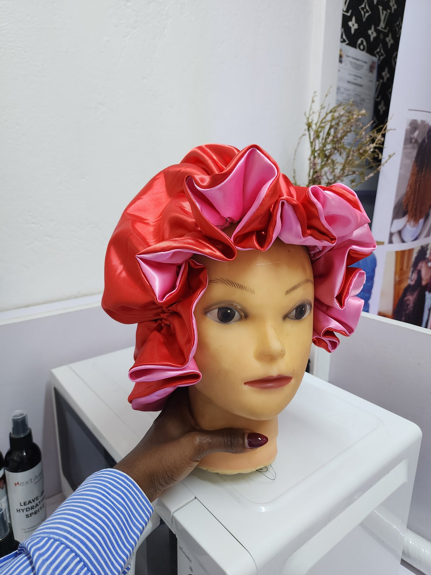 Ruffled SATIN BONNET - Hair Protection for Natural, Curly, and Afro Hair