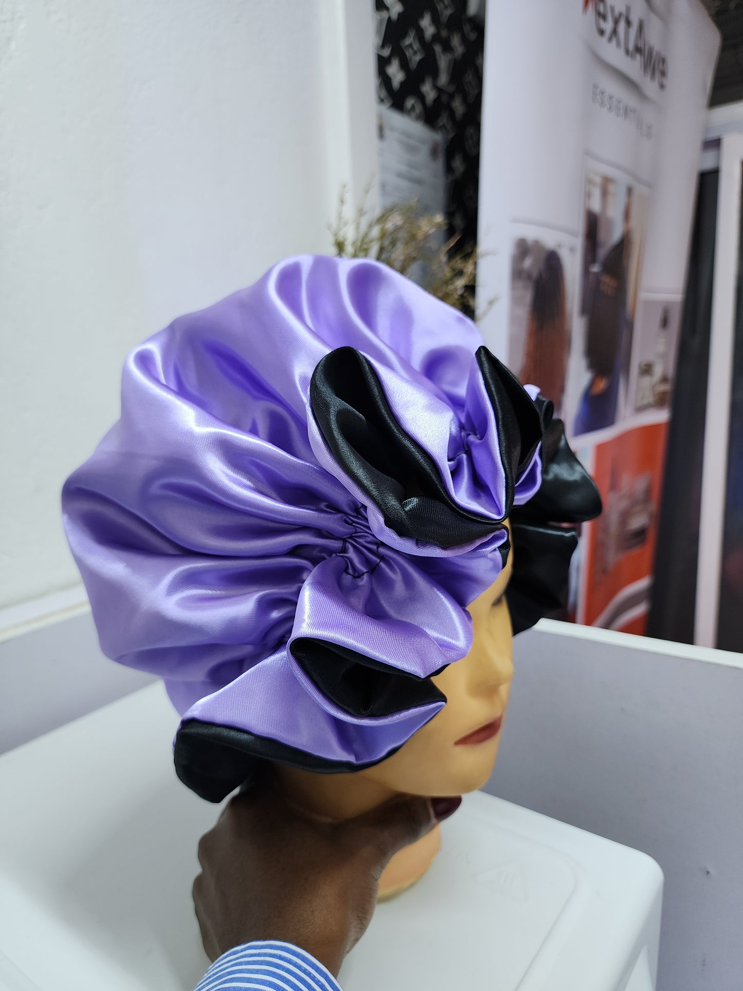 Ruffled SATIN BONNET - Hair Protection for Natural, Curly, and Afro Hair
