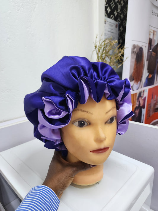 Ruffled SATIN BONNET - Hair Protection for Natural, Curly, and Afro Hair