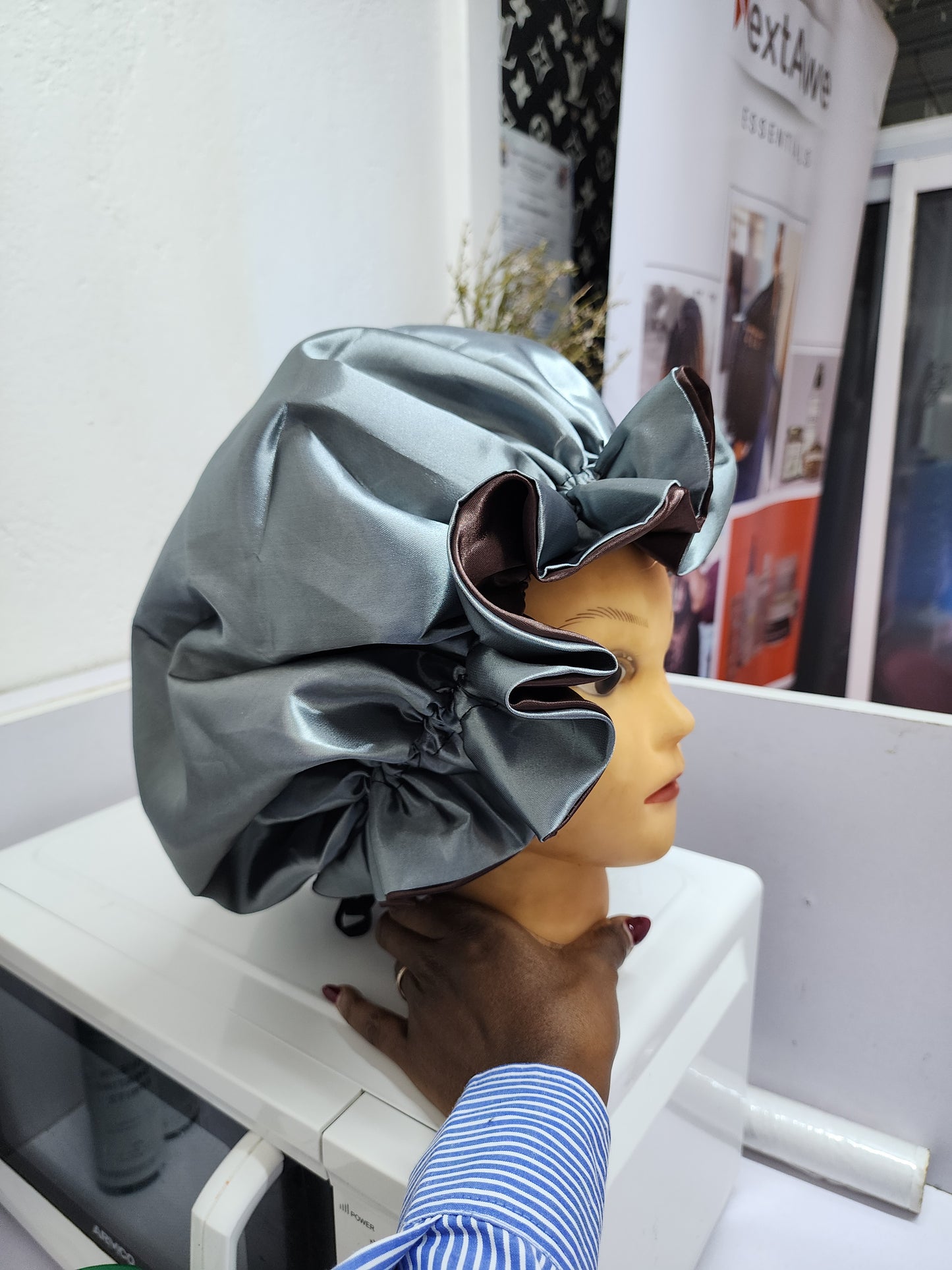 Ruffled SATIN BONNET - Hair Protection for Natural, Curly, and Afro Hair