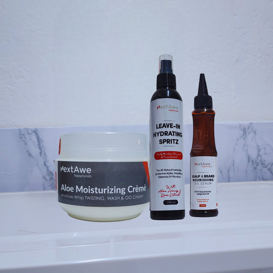 MOISTURE COMBO For Afro Out Styling and Care- mini twists, Twist outs, Bantu knots