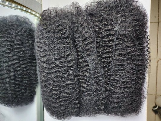 4A  Pre-strectched Afro Kinky Human Hair Bulk (100g) Natural Black - One Pack Solution
