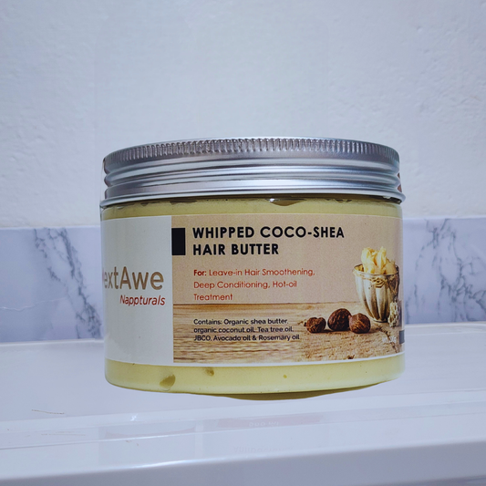 WHIPPED COCO-SHEA HAIR BUTTER - Luxurious Smoothener & Multi-Use Hair Butter. Nourish, Detangle, and Shine