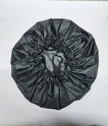 Reusable SHOWER CAP for Women, Large Waterproof Shower Bonnet adjustible drawstring Bath Accessories Hair Hat for Long Hair, Braids(Black)