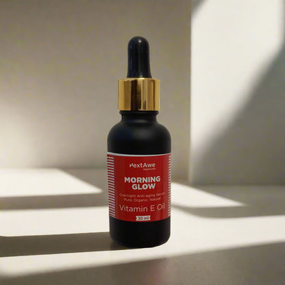 Morning Glow VITAMIN E OIL Overnight ANTI-AGING SERUM - Rejuvenate & Restore Skin Radiance Overnight