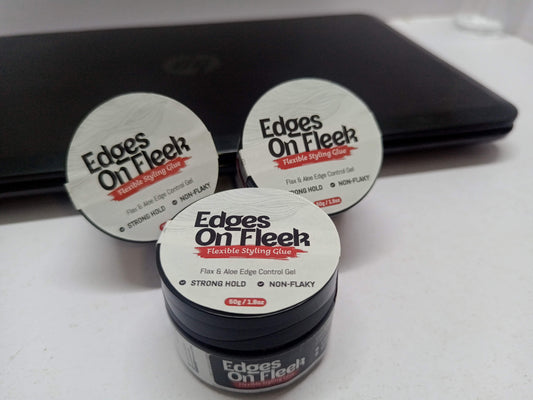 NextAwe Edges on Fleek Flexible Styling Glue - Flaxseed & Aloe Edge Control Gel - Natural