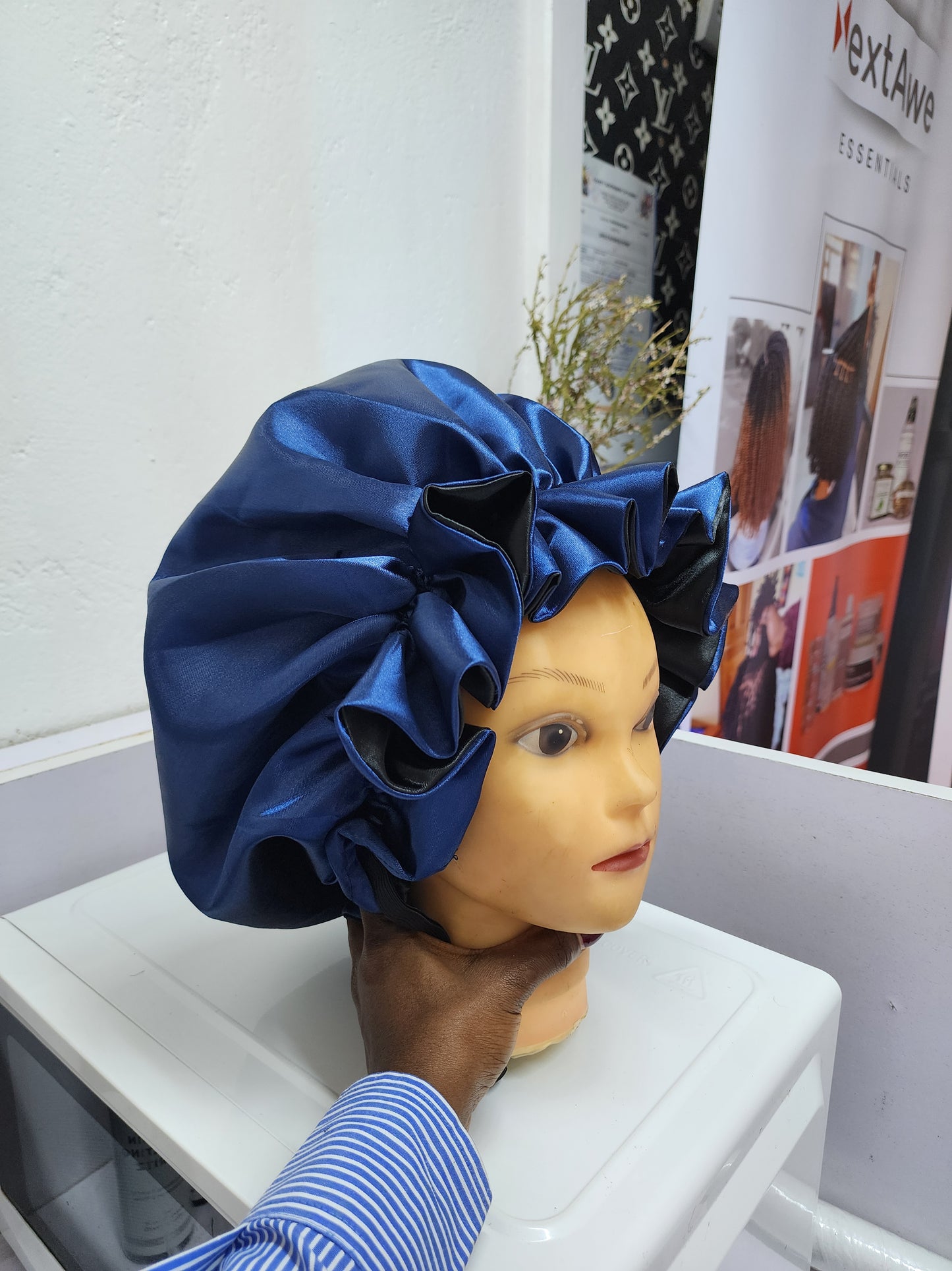 Ruffled SATIN BONNET - Hair Protection for Natural, Curly, and Afro Hair